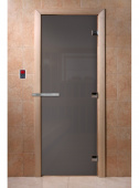 Дверь для сауны DOORWOOD Графит 1900х700 (коробка листва)