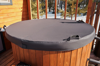 Купель HomeLake круглая с композитной чашей и отделкой деревом