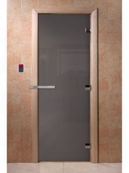 Дверь для сауны DOORWOOD Графит 1900х700 (коробка листва)